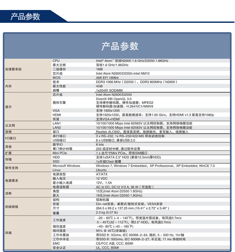 全新研華 無風扇嵌入式工控機 豐富IO ARK-2000系列 ARK-2120L