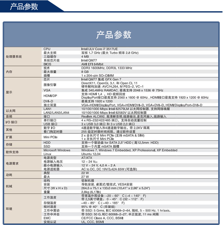 全新研華 無風(fēng)扇嵌入式工控機 豐富IO ARK-2000系列 ARK-2150F