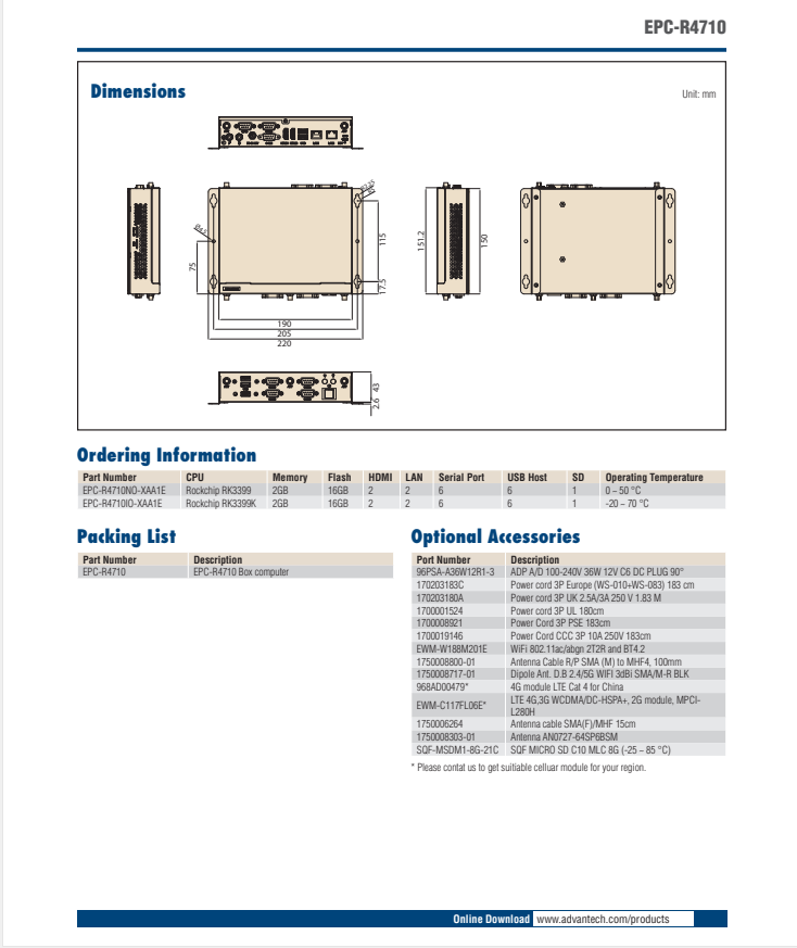 研華EPC-R4710 Rockchip RK3399 嵌入式工控機(jī)，