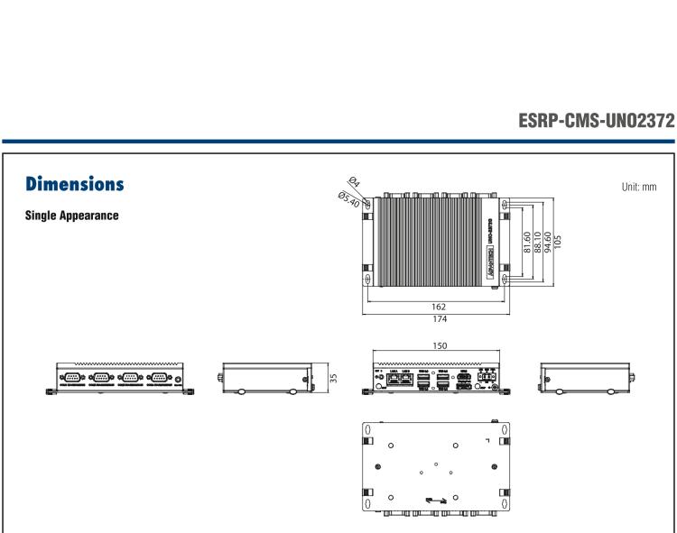 研華ESRP-CMS-UNO2372 ThinManager Ready Small-Size Embedded Thin Client with Intel? Celeron? J3455