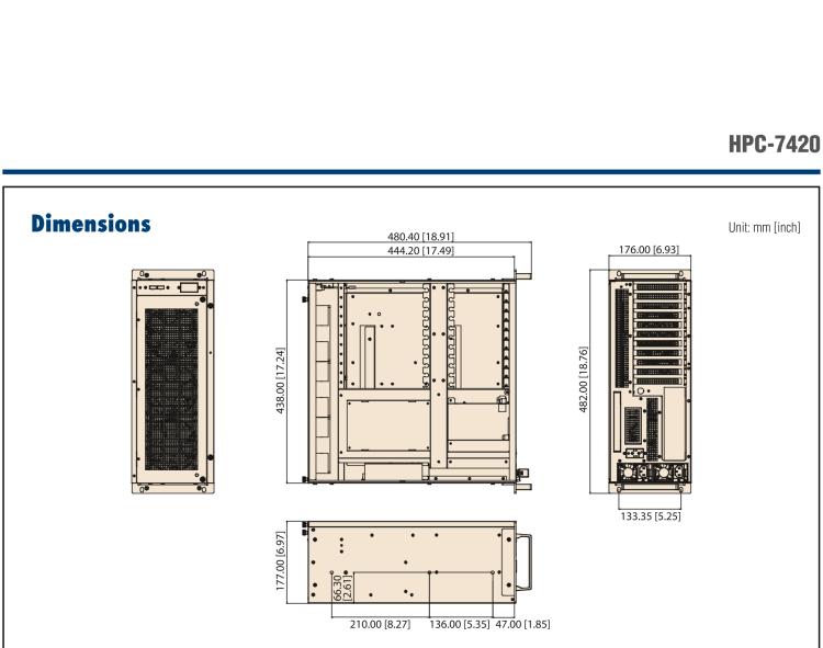 研華HPC-7420 用于EE-ATX/EATX/ATX主板的4U 短深度服務(wù)器機箱，帶有11個FH/FL擴展插槽