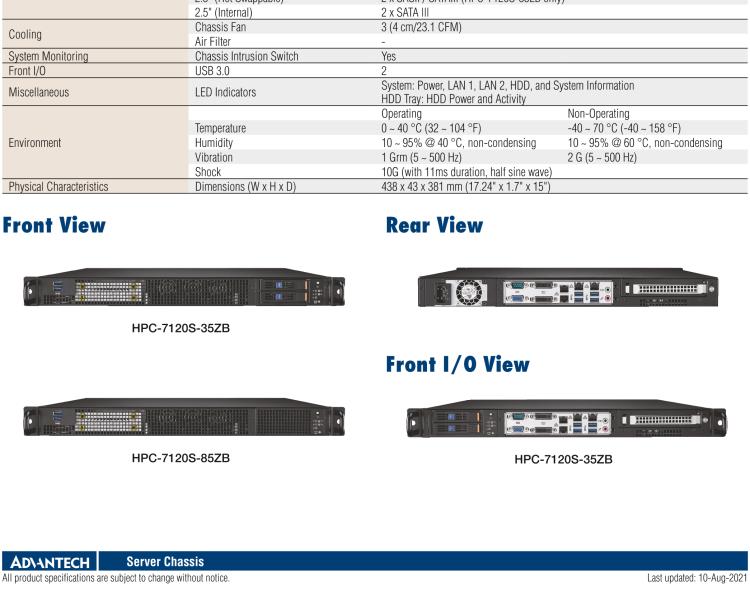 研華HPC-7120S 1U 上架式服務(wù)器短機(jī)箱，適用Micro ATX/ATX 服務(wù)器主板，支持1*全高/半長PCIe x16擴(kuò)展插槽