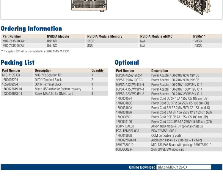 研華MIC-713S-OX AI Solution Kit Based on NVIDIA? Jetson Orin?