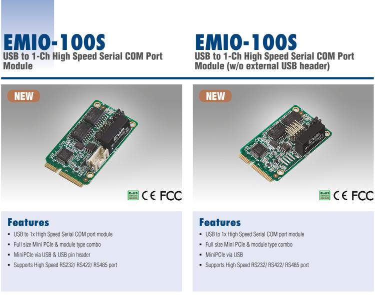 研華EMIO-100S 高速串行 COM 模塊，1 路，USB I/F