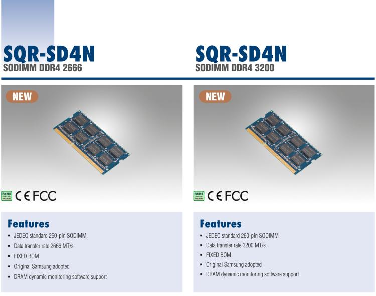 研華SQR-SD4N SODIMM DRAM 內(nèi)存 DDR4 系列