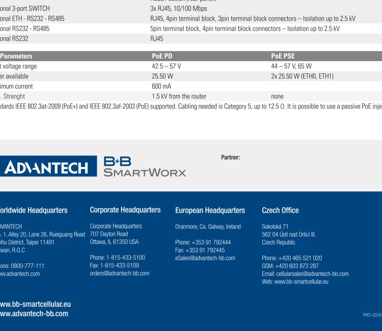 研華BB-SR30319125-SWH LTE 路由器、5E、USB、2I/O、SD、2S、帶 Wifi、PD、SL、Acc、SWH