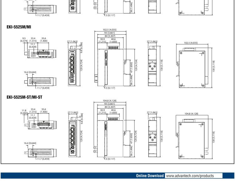 研華EKI-5525SI-ST 1光4電百兆ProView(組態(tài))系列工業(yè)以太網(wǎng)交換機（包含單模/多模、SC/ST接口）
