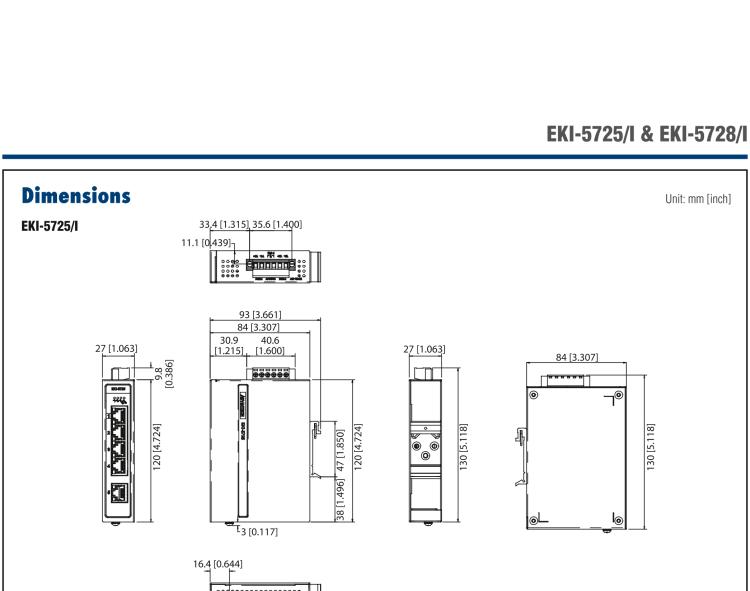 研華EKI-5725I 5端口千兆ProView（組態(tài)）系列寬溫型工業(yè)以太網(wǎng)交換機