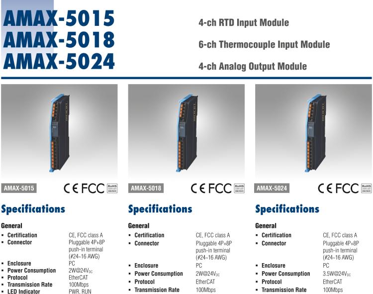 研華AMAX-5015 4路熱電阻輸入模塊，RTD 2/3-線(xiàn) 16位（插片式）