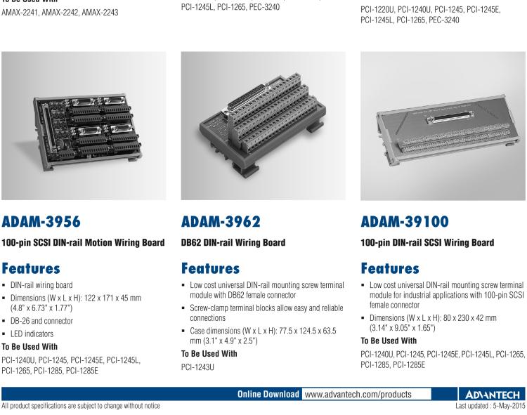 研華ADAM-3952 DIN導(dǎo)軌安裝的PCI-124050腳SCSI-II接線端子