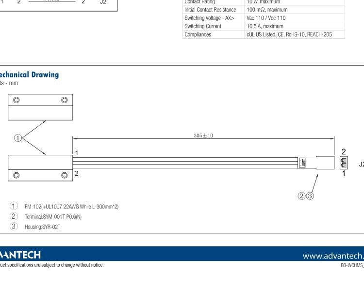 研華BB-WCHMS Door Open/Close Magnet/Reed Switch Sensor