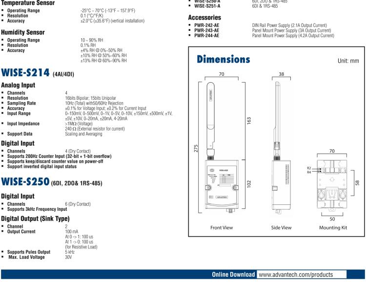 研華WISE-4220-S231 內(nèi)置溫濕度傳感器物聯(lián)網(wǎng)無線傳感器節(jié)點(diǎn)