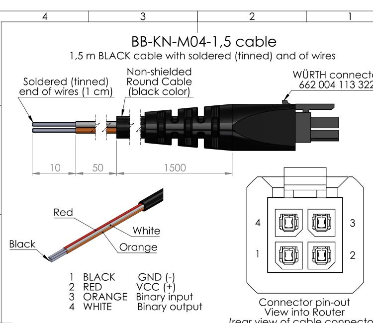 研華BB-KN-MO4-1.5 Power supply cable SmartStart, 1,5m