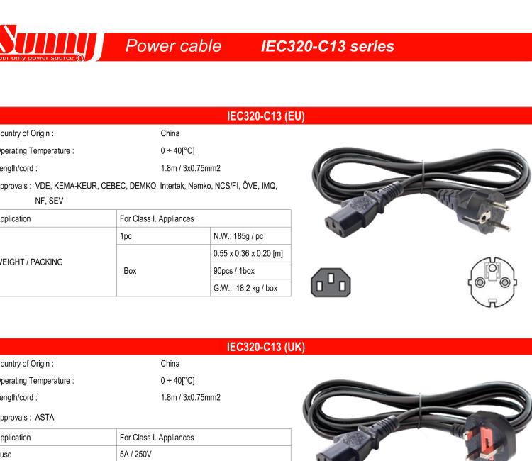 研華BB-PWRCORD-US Power Cord 1.8m with US plug