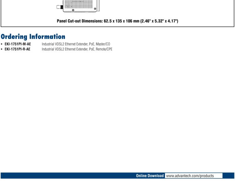 研華EKI-1751PI-R Hardened PoE Ethernet Extender, 100Mbps,VDSL2