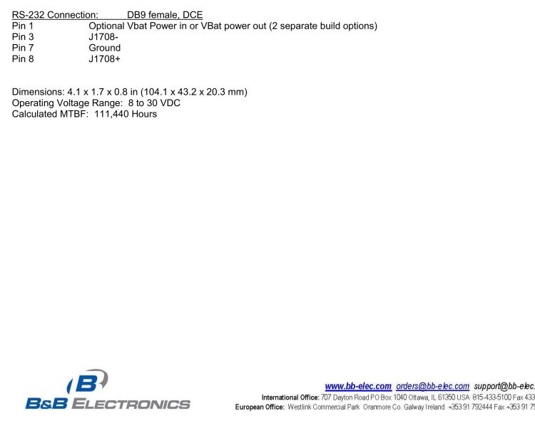 研華BB-LDVDSV2-1587-P1D OBDII TO J1587 CONVERTER W/PIN1 PWR OUT