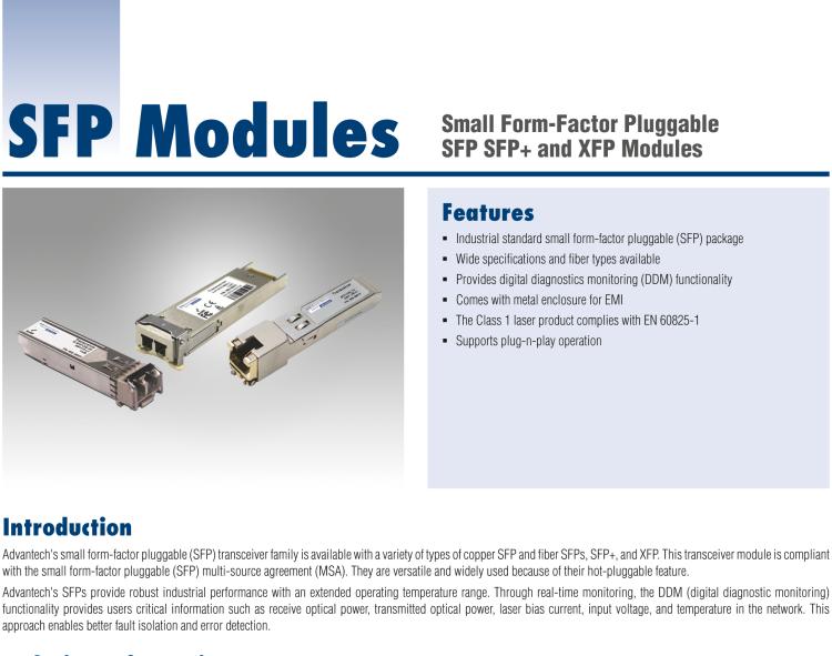 研華SFP-GS4-70KTX-LC Hardened SFP/1250-ED, SSLX-SM/LC (1490XMT/1550RCV) 70km (also known as 808-38725)