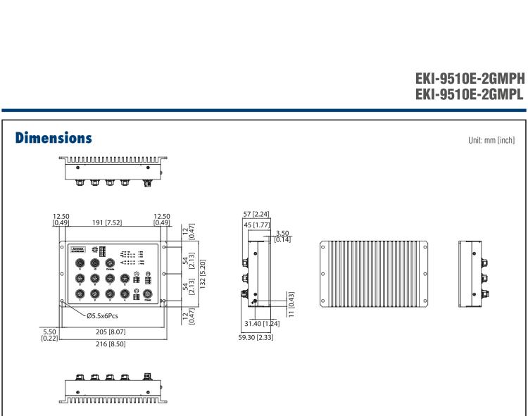 研華EKI-9510E-2GMPH 10個(gè)百兆M12 POE端口網(wǎng)管EN50155交換機(jī)， 支持72/96/110 VDC供電