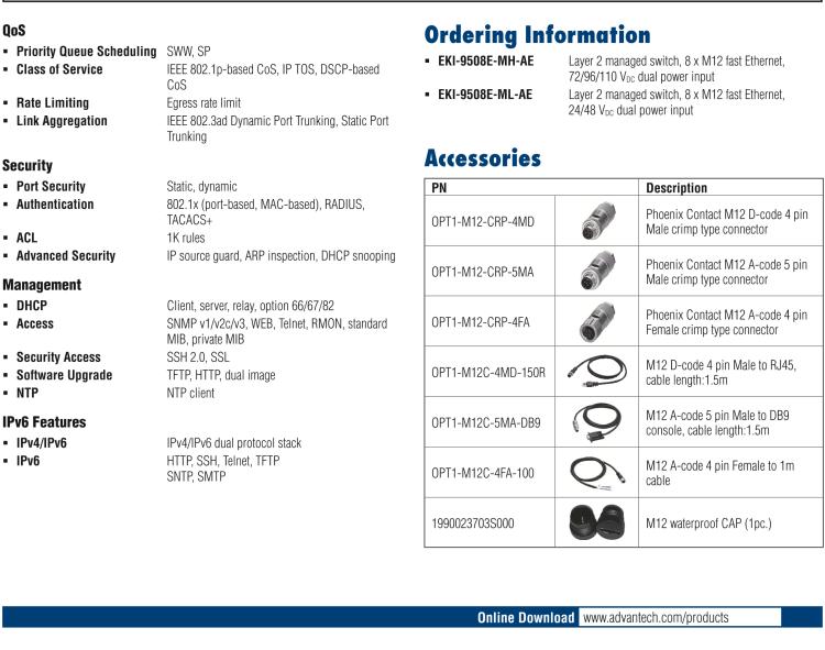 研華EKI-9508E-ML 8個百兆M12端口非網(wǎng)管EN50155交換機， 支持24/48 VDC電