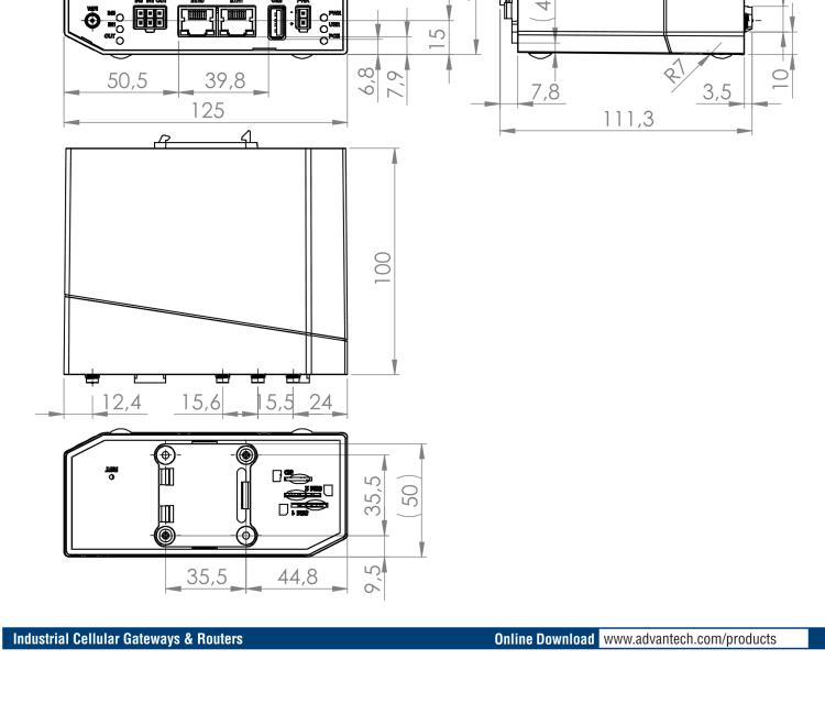 研華BB-SR31019110 SmartFlex, Global, 5x Ethernet, Wi-Fi, PoE PD, Plastic, Without Accessories