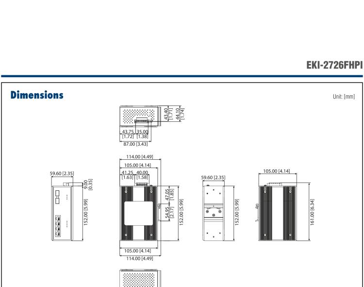 研華EKI-2726FHPI 4G+2 SFP W/ 4 IEEE 802.3 大功率寬溫 PoE 工業(yè)以太網交換機