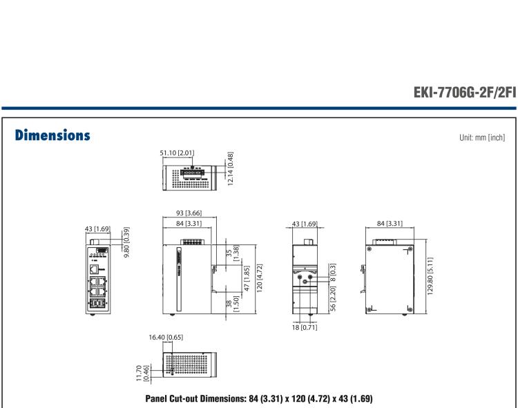 研華EKI-7706G-2FI 4GE+2G SFP網(wǎng)管型工業(yè)以太網(wǎng)交換機，-40～75℃