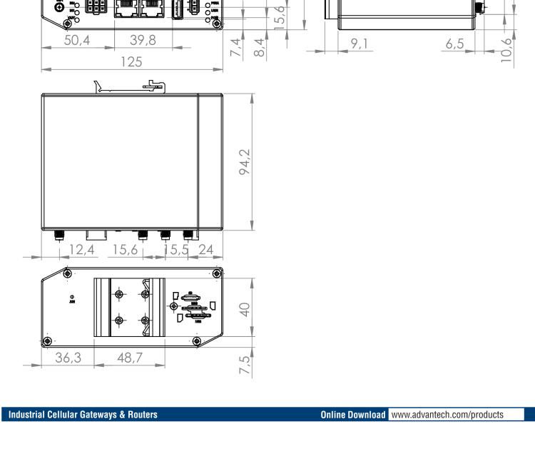 研華BB-SR31000315 SmartFlex, Global, 2x ETH, 1x RS232, 1x RS485, Plastic, ACC Int.