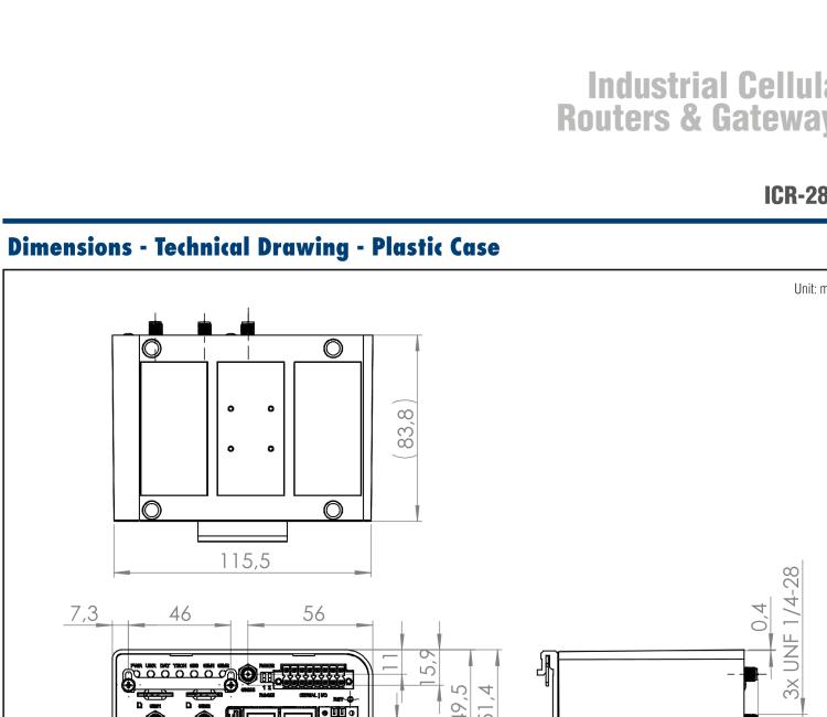 研華ICR-2834GPA01 ICR-2800, EMEA, 2x Ethernet, 2× RS232/RS485, USB, GPS, Plastic, EU ACC