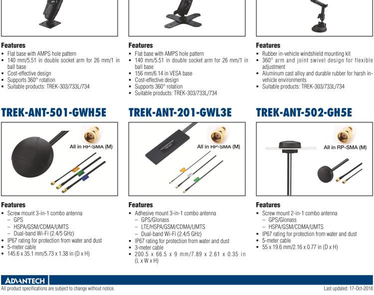 研華TREK-MNT-302E Mounting with 5.51’’ double socket arm and VESA base