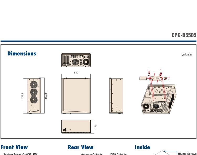 研華EPC-B5505 適配Intel? 第6/7代 Core ? i/Xeon E3系列處理器，搭載H110芯片組。標(biāo)準(zhǔn)4U上架，廣泛適用于各種行業(yè)。