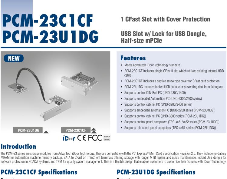 研華PCM-23U1DG 帶USB鎖的USB加密狗插槽