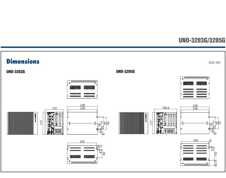 研華UNO-3285G 高效能嵌入式無(wú)風(fēng)扇工業(yè)電腦，搭配Intel? Core? i 處理器，4×PCI(e) 擴(kuò)展槽, 2×GbE, 2×mPCIe, HDMI, DVI-I