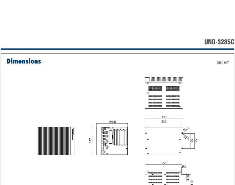 研華UNO-3285C 搭配Intel? Core?處理器，4×PCI(e) 擴展槽，2 x GbE, 2 x mPCIe, HDMI, DVI-I