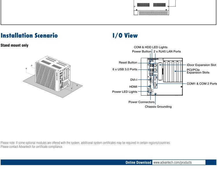 研華UNO-3285C 搭配Intel? Core?處理器，4×PCI(e) 擴展槽，2 x GbE, 2 x mPCIe, HDMI, DVI-I