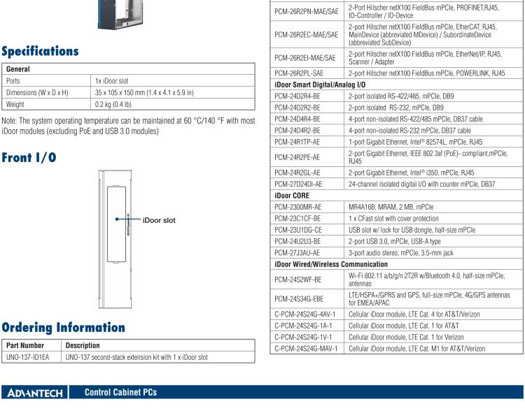 研華UNO-137 DIN導(dǎo)軌控制器，配備Intel?Atom?E3940 CPU、2個LAN、2個COM、3個USB 3.0、1個USB 2.0、2個DP 1.2、8個DI、8個DO、1個M.2、1個mPCIe、TPM 2.0