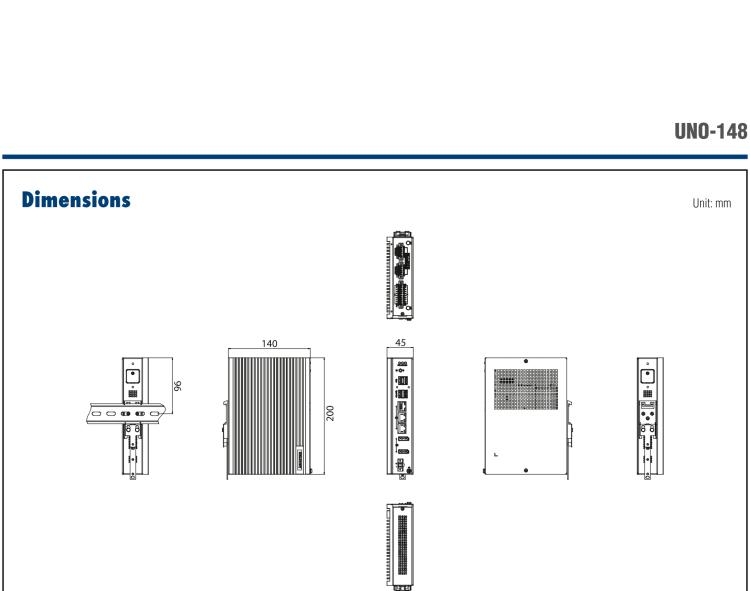 研華UNO-148 常規(guī)無(wú)風(fēng)扇DIN導(dǎo)軌控制器，采用第11代Intel? Core? i處理器