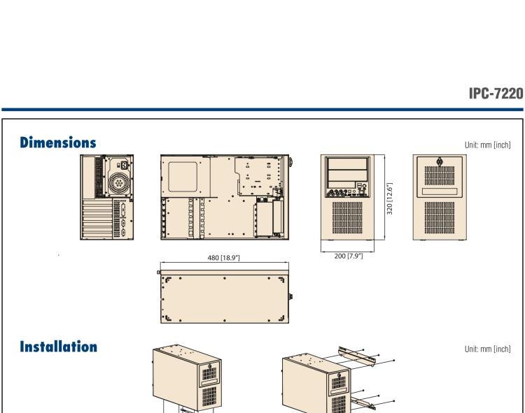 研華IPC-7220 桌面/墻壁安裝機(jī)箱，用于ATX母板