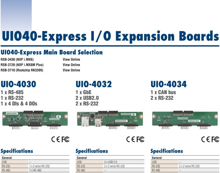 研華UIO-4030 UIO40-Express I/O 擴(kuò)展卡，支持 1 2 wires RS-232, 1 RS-485 和 8 GPIO (-24~24V input level)