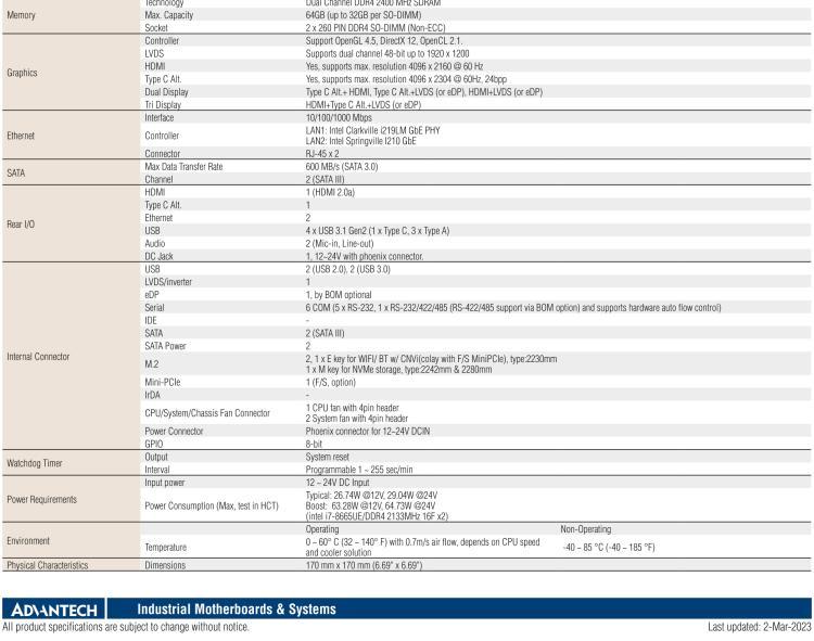 研華AIMB-233 板載Intel? 第8代 Core i 處理器。擁有Type C接口，滿足各類擴(kuò)展需求。低功耗，超薄緊湊，無風(fēng)扇設(shè)計，支持寬溫寬壓，性能強(qiáng)勁。