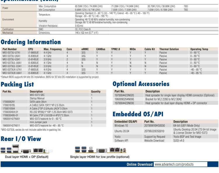 研華MIO-5373 第八代 Intel 低功耗高性能 超極本CPU 3.5寸嵌入式單板，性能提升40%