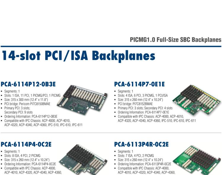 研華PCA-6105P4V-0B3E 5槽，2U高，4 PCI/1 PICMG