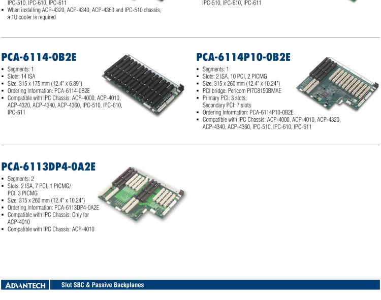 研華PCA-6105P4V-0B3E 5槽，2U高，4 PCI/1 PICMG