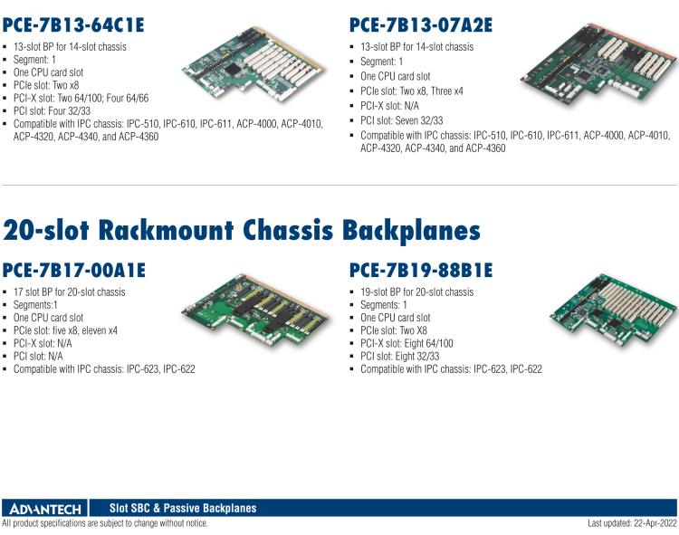 研華PCE-7B08 8-slot BP for 8-slot chassis