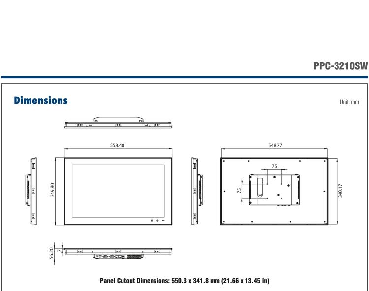 研華PPC-3210SW 21.5"無風扇工業(yè)平板電腦, 搭載 Intel? Celeron? N2930 處理器