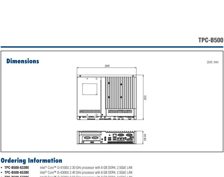 研華TPC-B500 采用6代英特爾? Core ?/ Celeron ?處理器的主機(jī)模組