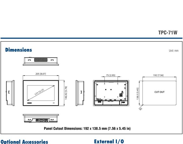 研華TPC-71W 7寸觸摸屏電腦，搭載ARM Cortex?-A9處理器