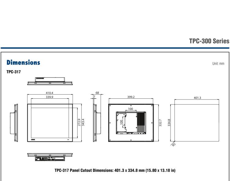 研華TPC-317 17" SXGA TFT LED LCD工業(yè)平板電腦，搭載第八代Intel?Core?i3/ i5/ i7處理器，內(nèi)置8G DDR4 RAM