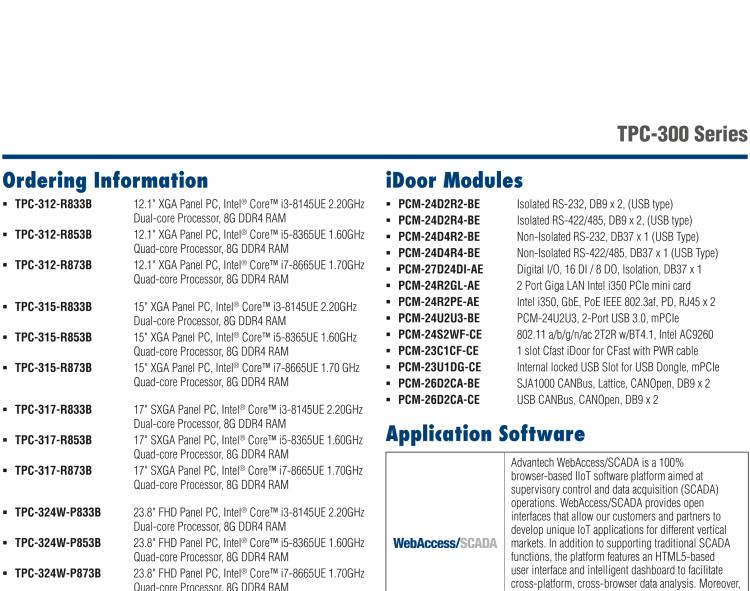 研華TPC-317 17" SXGA TFT LED LCD工業(yè)平板電腦，搭載第八代Intel?Core?i3/ i5/ i7處理器，內(nèi)置8G DDR4 RAM