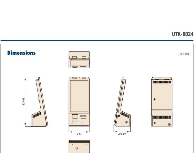 研華UTK-6024 23.8" Light and Multi-Purpose Self-Service Kiosk