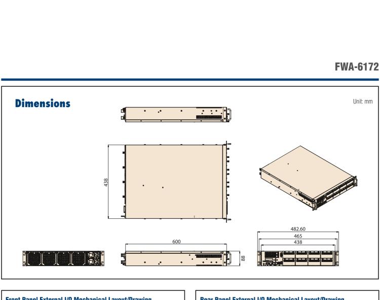 研華FWA-6172 2U Rackmount Network Appliance with Dual 4th Generation Intel? Xeon? Scalable Processors for Gateway and NGFW